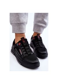Damskie Niskie Sneakersy Cross Jeans LL2R4012C Czarne. Zapięcie: sznurówki. Kolor: czarny. Materiał: skóra ekologiczna, materiał. Obcas: na platformie