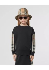 BURBERRY CHILDREN - Czarna bluza z kontrastowymi elementami 4-14 lat. Kolor: czarny. Materiał: bawełna. Sezon: lato