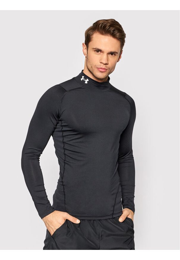 Under Armour Koszulka techniczna HeatGear® Mock 1369606 Czarny Skinny Fit. Kolor: czarny. Materiał: syntetyk