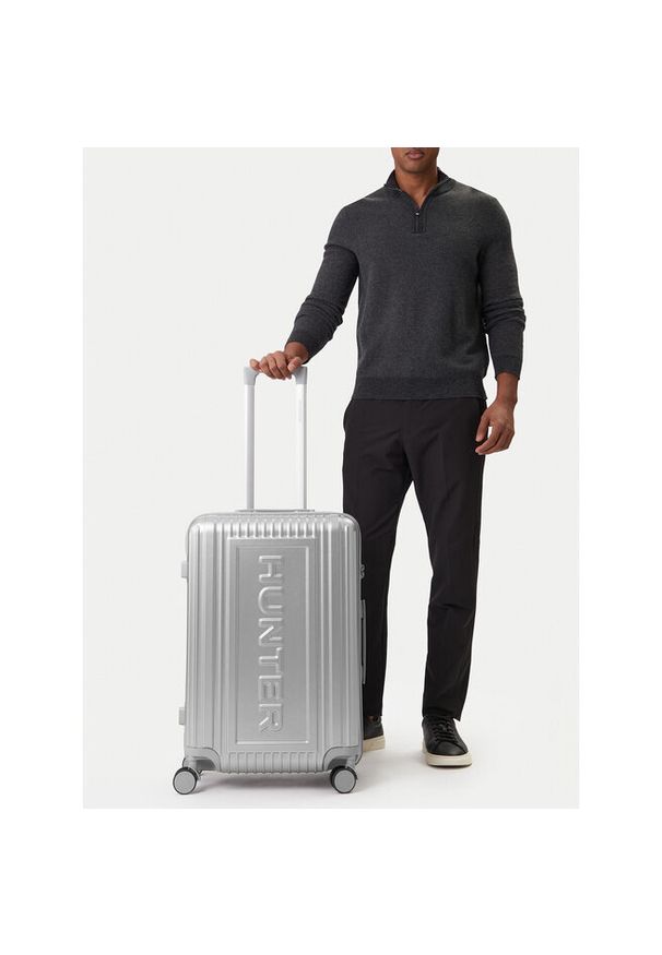 Walizka średnia Hunter. Kolor: srebrny