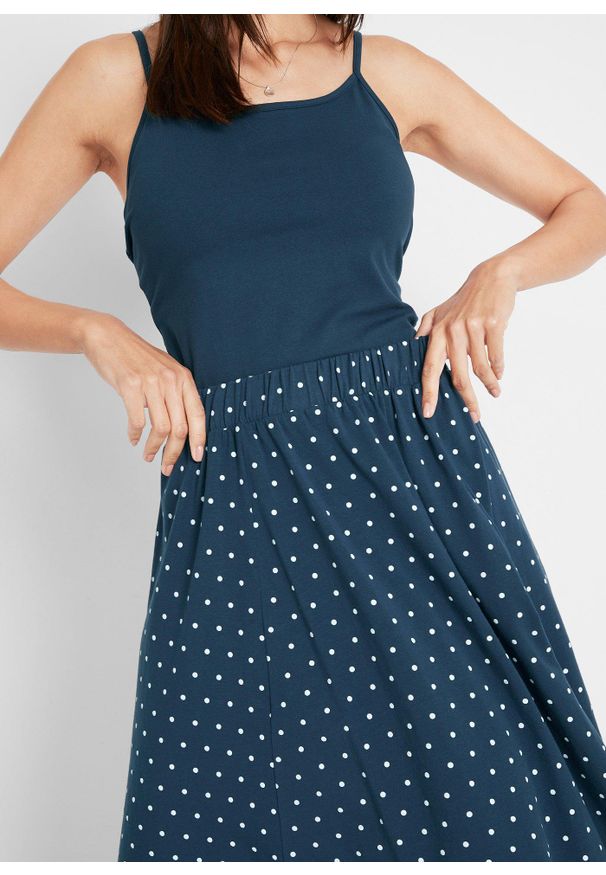 bonprix - Spódniczka z dżerseju (2 szt.). Kolor: niebieski. Materiał: jersey