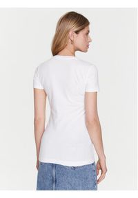 Guess T-Shirt Mesh Logo W3GI35 J1300 Biały Slim Fit. Kolor: biały. Materiał: bawełna, mesh
