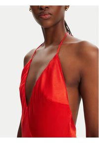 BARDOT - Bardot Sukienka wieczorowa YVE Halter 59315DB Czerwony Slim Fit. Typ kołnierza: dekolt halter. Kolor: czerwony. Materiał: wiskoza. Styl: wizytowy #4