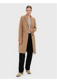 Vero Moda Płaszcz wełniany Blaza 10267495 Brązowy Regular Fit. Kolor: brązowy. Materiał: wełna, syntetyk #1