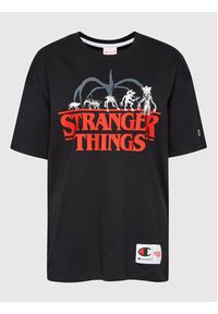 Champion T-Shirt STRANGER THINGS Unisex 217791 Czarny Custom Fit. Kolor: czarny. Materiał: bawełna #4