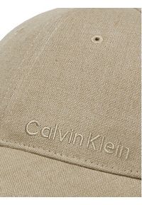 Calvin Klein Czapka z daszkiem K50K512978 Beżowy. Kolor: beżowy. Materiał: len, materiał