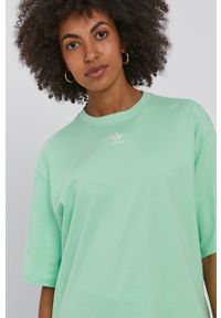 adidas Originals T-shirt bawełniany kolor zielony. Kolor: zielony. Materiał: bawełna. Wzór: gładki #4