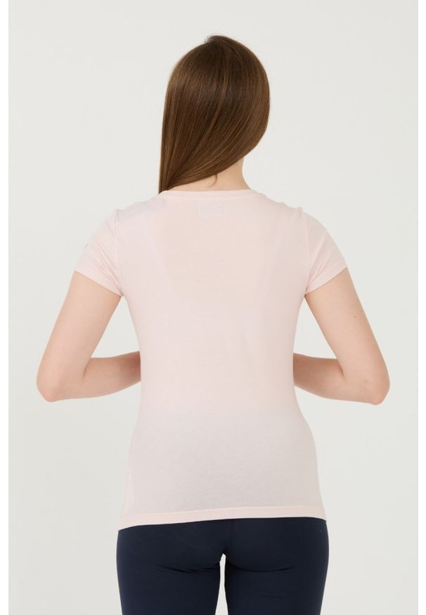 EA7 Emporio Armani - EA7 Różowy t-shirt. Kolor: różowy