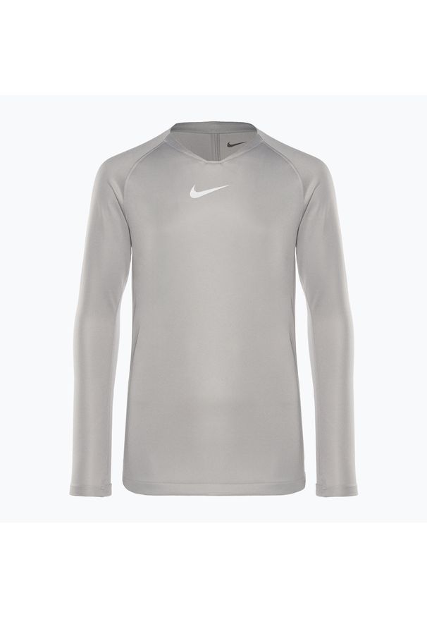 Longsleeve termoaktywny dziecięcy Nike Dri-FIT Park First Layer. Kolor: szary. Długość rękawa: długi rękaw