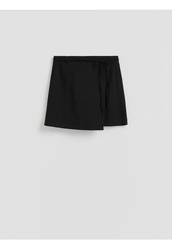 Reserved - Spódnico-szorty z wiskozą - czarny. Kolor: czarny. Materiał: wiskoza