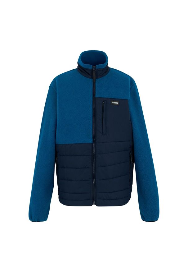 Regatta - Męska Kurtka Hybrydowa Frankie Borg Z Pełnym Zamkiem Błyskawicznym. Kolor: niebieski, wielokolorowy, zielony. Sport: turystyka piesza