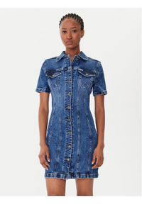 Guess Jeans Sukienka jeansowa W5YK55 D5R11 Niebieski Slim Fit. Kolor: niebieski. Materiał: bawełna #1