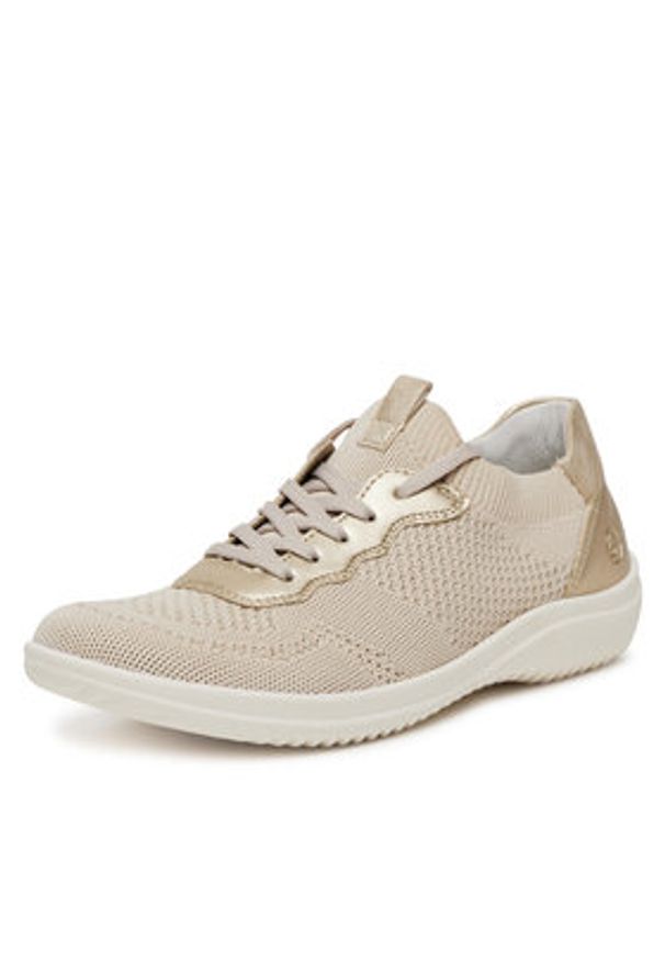 Remonte Sneakersy D1E05-60 Złoty. Kolor: złoty. Materiał: materiał
