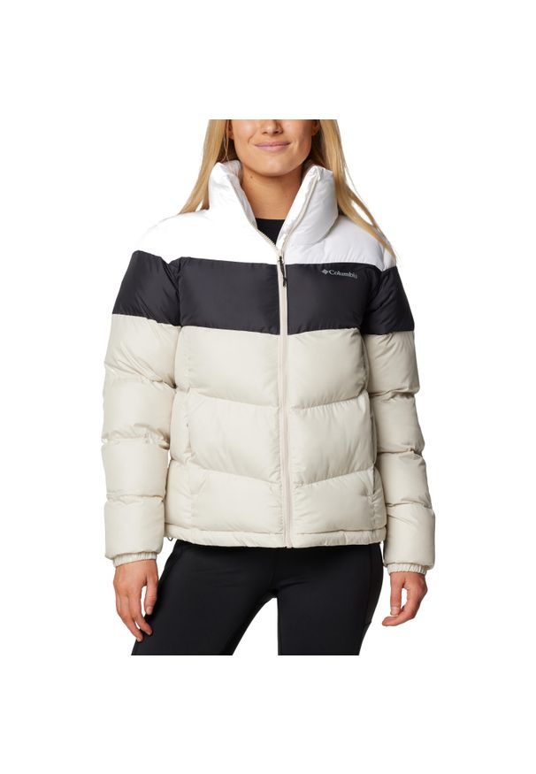 columbia - Kurtka sportowa damska Puffect II Colorblock Jacket. Kolor: beżowy. Materiał: poliester. Sport: turystyka piesza