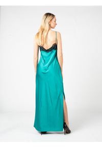 Pinko Sukienka "Arneis" | 101411 A0VB | Kobieta | Zielony. Kolor: zielony. Materiał: poliester. Długość rękawa: na ramiączkach. Wzór: koronka. Długość: maxi