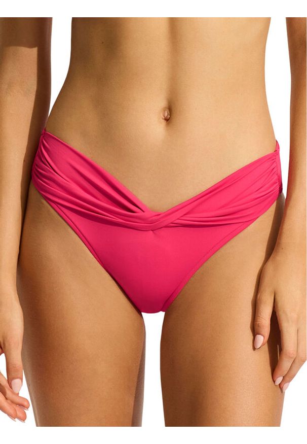 Seafolly Dół od bikini S. Collective 44320-942 Różowy. Kolor: różowy. Materiał: syntetyk