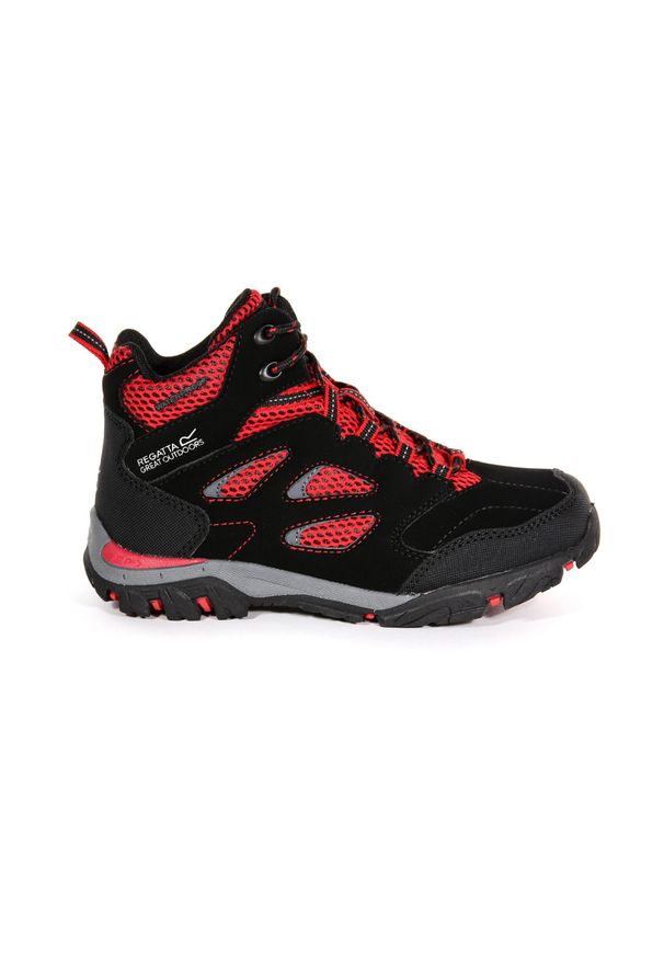 Regatta - Dziecięce buty trekkingowe Holcombe IEP. Kolor: czarny. Materiał: poliester. Sport: turystyka piesza