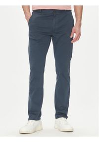 BOSS Chinosy 50536840 Niebieski Slim Fit. Kolor: niebieski. Materiał: bawełna