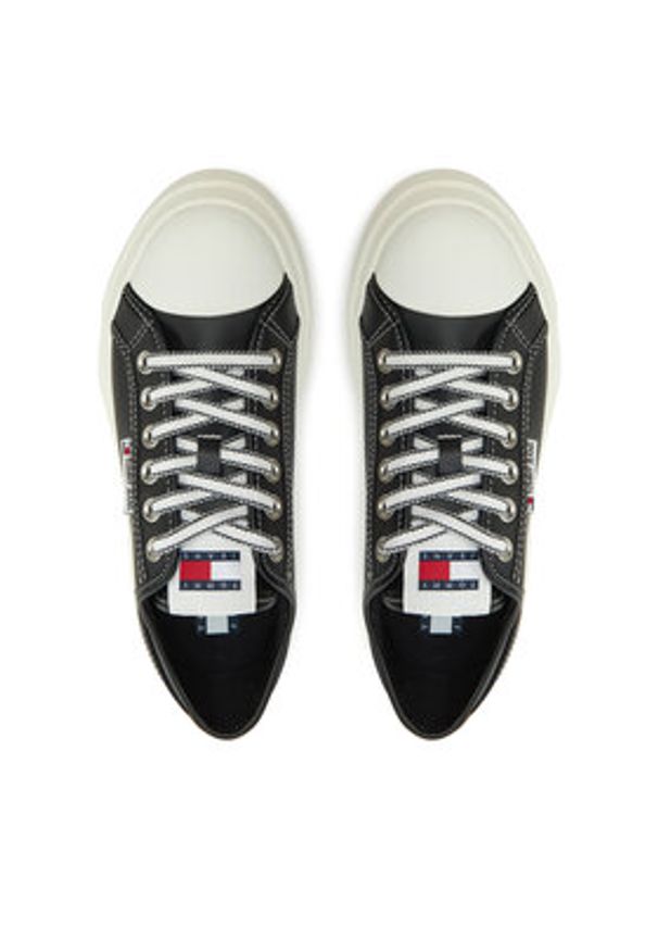Tommy Jeans Trampki Foxing EN0EN02714 Czarny. Kolor: czarny. Materiał: skóra
