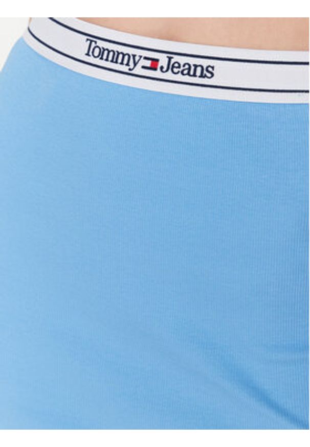 Tommy Jeans Spódnica ołówkowa Logo Waistband DW0DW15430 Błękitny Slim Fit. Kolor: niebieski. Materiał: bawełna
