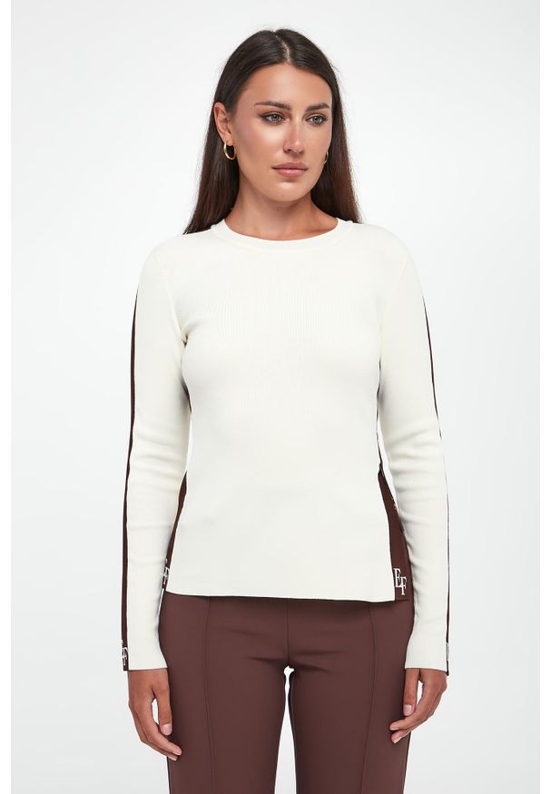 Elisabetta Franchi - Sweter damski z logo ELISABETTA FRANCHI