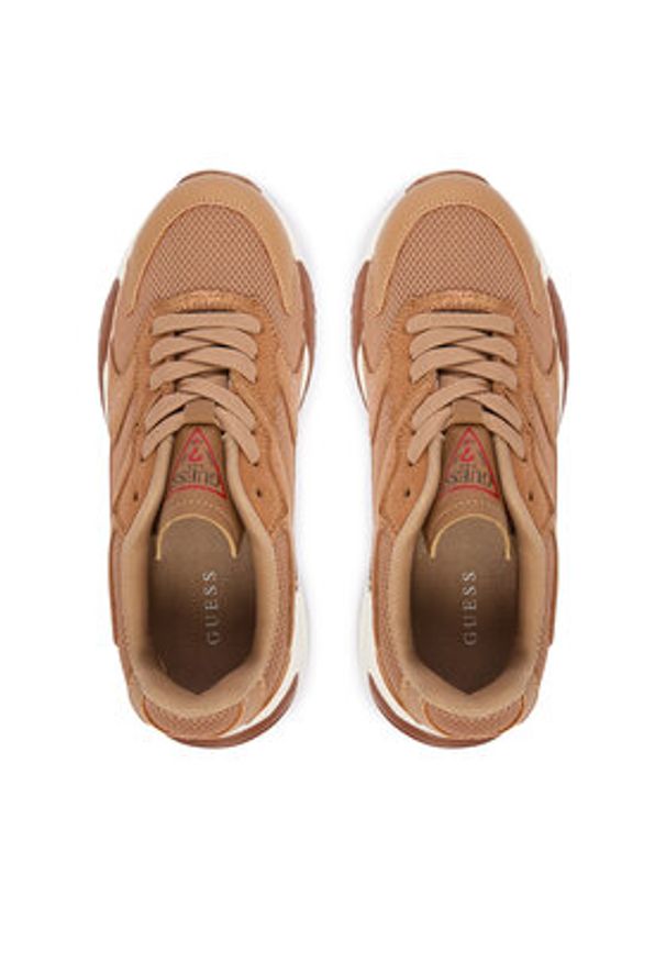 Guess Sneakersy J5BZ49 L0870 Brązowy. Kolor: brązowy. Materiał: skóra