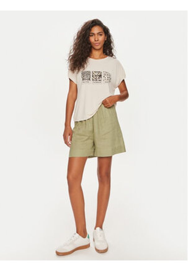 only - ONLY T-Shirt Free 15293567 Beżowy Regular Fit. Kolor: beżowy. Materiał: syntetyk