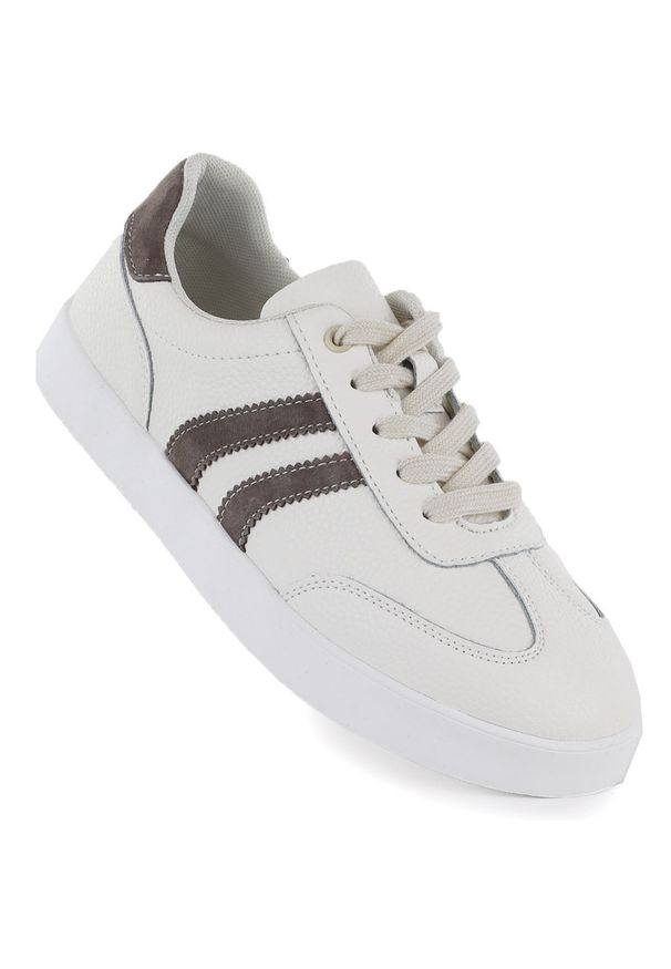 Skórzane półbuty damskie kremowe Vinceza 41505. Kolor: kremowy. Materiał: skóra. Szerokość cholewki: normalna. Styl: elegancki