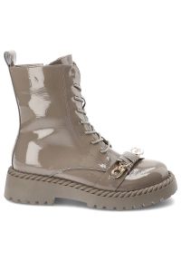 Brązowe Botki S.Barski Modne Buty Damskie. Zapięcie: klamry. Kolor: brązowy. Materiał: skóra ekologiczna. Sezon: wiosna, jesień. Obcas: na obcasie. Styl: klasyczny, elegancki. Wysokość obcasa: średni #4