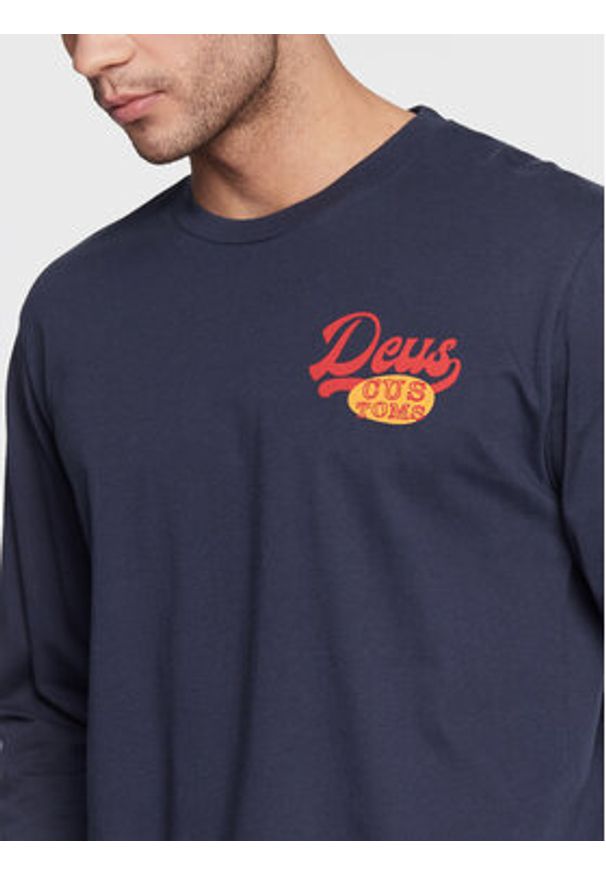 Deus Ex Machina Longsleeve Marigold Ls DMF221379 Granatowy Regular Fit. Kolor: niebieski. Materiał: bawełna. Długość rękawa: długi rękaw