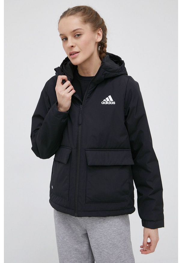 adidas Performance kurtka damska kolor czarny przejściowa. Kolor: czarny. Materiał: materiał