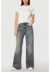 Tommy Jeans - TOMMY JEANS Beżowy damski t-shirt z małym logo, Rozmiar L. Kolor: beżowy #3