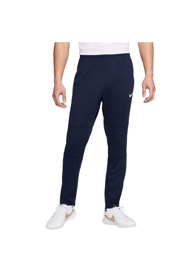 Nike - Męskie Dzianinowe Spodnie Do Biegania Park 20. Kolor: niebieski. Materiał: dzianina