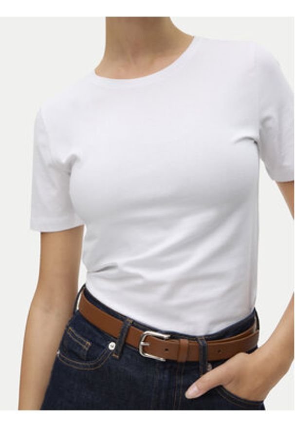 Vero Moda T-Shirt Lulu 10323755 Biały Regular Fit. Kolor: biały. Materiał: bawełna