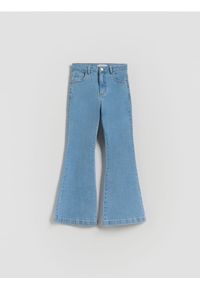 Reserved - Jeansy flare high waist - niebieski. Stan: podwyższony. Kolor: niebieski