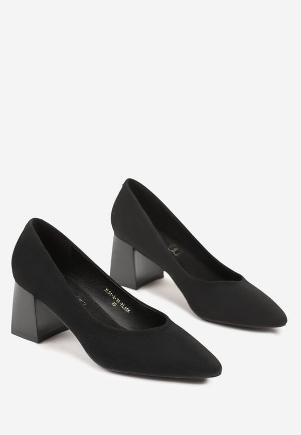 Renee - Czarne Czółenka Vices na Stożku z Wkładką ze Skóry Naturalnej Esande. Okazja: na wesele, na ślub cywilny, na imprezę. Kolor: czarny. Materiał: skóra. Obcas: na stożku. Styl: wizytowy, klasyczny. Wysokość obcasa: średni