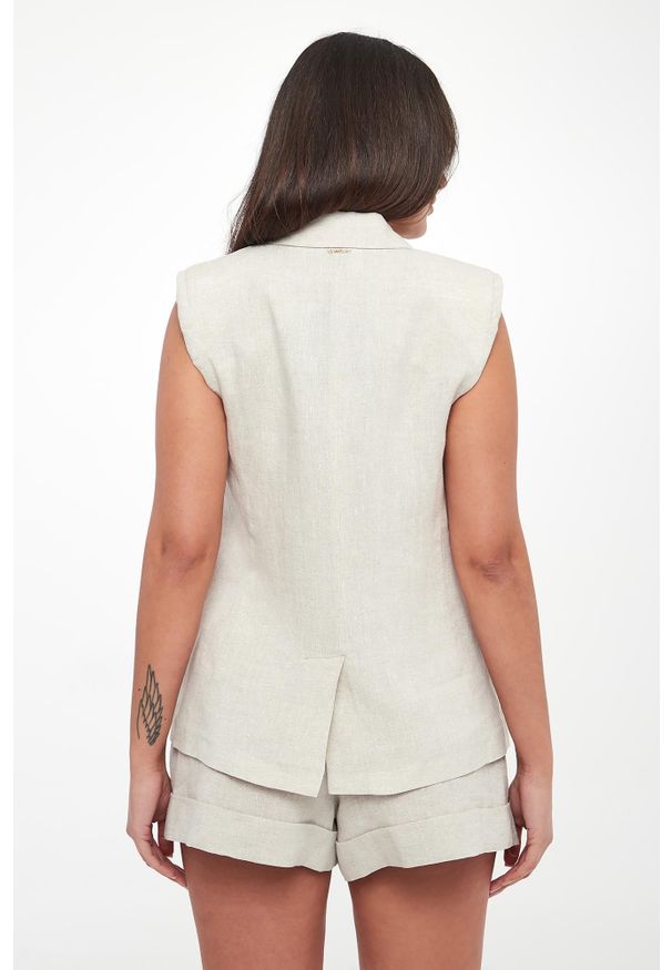 Twinset Milano - Kamizelka damska lniana TWINSET. Materiał: len