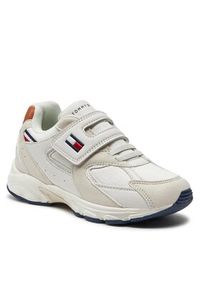 TOMMY HILFIGER - Tommy Hilfiger Sneakersy Low Cut Lace-Up/Velcro Sneaker T1B9-33386-1729 M Biały. Kolor: biały. Materiał: skóra #6