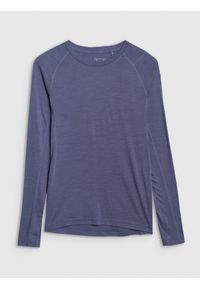 4f - 4F Longsleeve trekkingowy szybkoschnący z wełną merino damski - granatowy XS. Kolor: niebieski. Materiał: wełna. Długość rękawa: długi rękaw