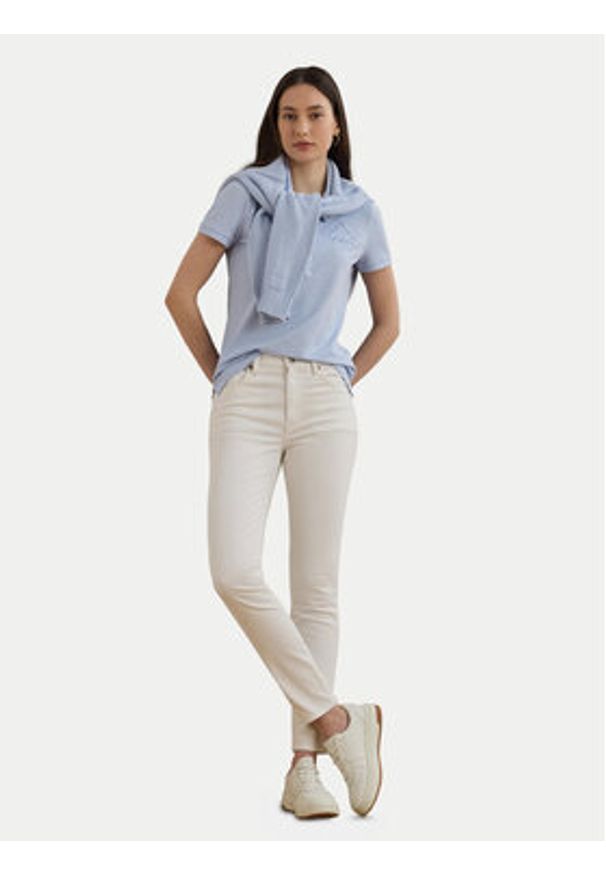 Lauren Ralph Lauren - LAUREN RALPH LAUREN Polo 200966129001 Błękitny Slim Fit. Typ kołnierza: polo. Kolor: niebieski. Materiał: bawełna