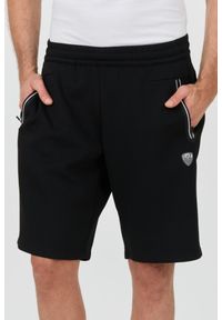 EA7 Emporio Armani - EA7 Czarne męskie spodenki, Rozmiar L. Kolor: czarny