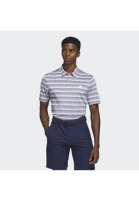 Adidas - Two-Color Striped Polo Shirt. Typ kołnierza: polo. Kolor: biały, wielokolorowy, szary. Materiał: materiał. Styl: elegancki #1