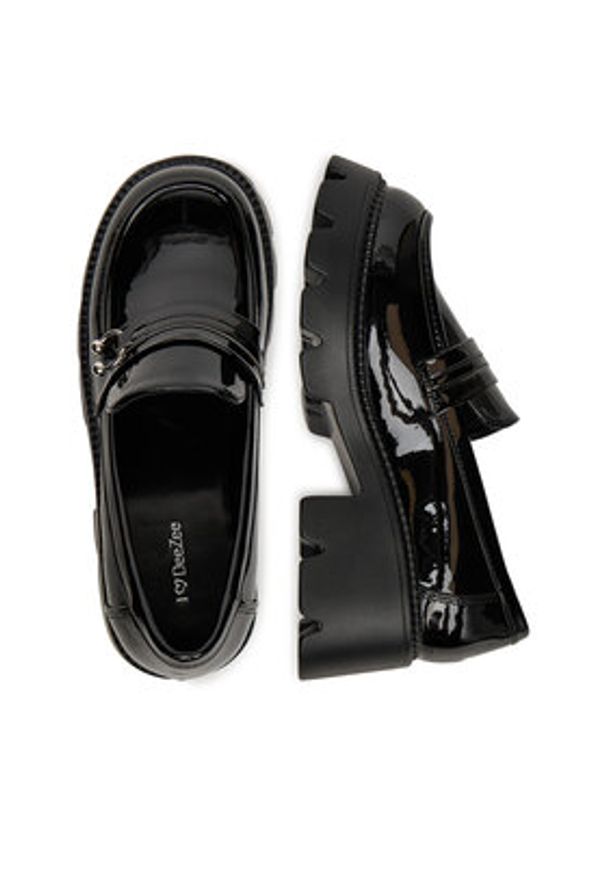 DeeZee Loafersy HLD-2016-1 Czarny. Kolor: czarny. Materiał: skóra