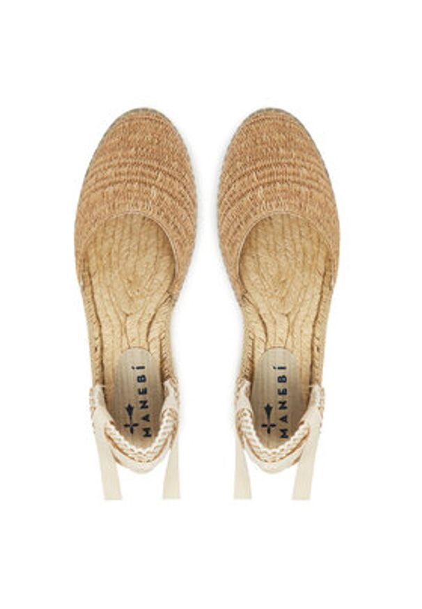 Manebi Espadryle H 1.5 P0 Beżowy. Kolor: beżowy. Materiał: skóra