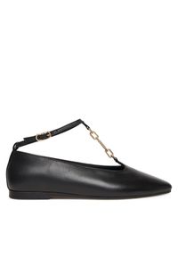 TOMMY HILFIGER - Tommy Hilfiger Baleriny Th-Bar Chain Ballet FW0FW09003 Czarny. Kolor: czarny. Materiał: skóra #1