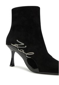 Karl Lagerfeld - KARL LAGERFELD Botki KL32744 Czarny. Kolor: czarny. Materiał: zamsz, skóra #4