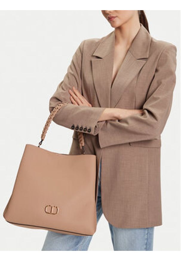 TwinSet - TWINSET Torebka 251TD8062 Beżowy. Kolor: beżowy. Materiał: skórzane