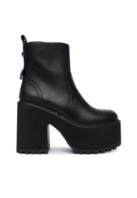 Buffalo Botki Killah Zip Boot Mid 1622374 Czarny. Kolor: czarny. Materiał: skóra