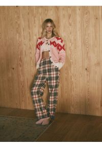 Reserved - Wzorzysty kardigan - wielobarwny. Materiał: dzianina, wełna #1