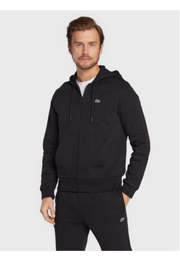 Lacoste Dres WH2528 Czarny Regular Fit. Kolor: czarny. Materiał: bawełna